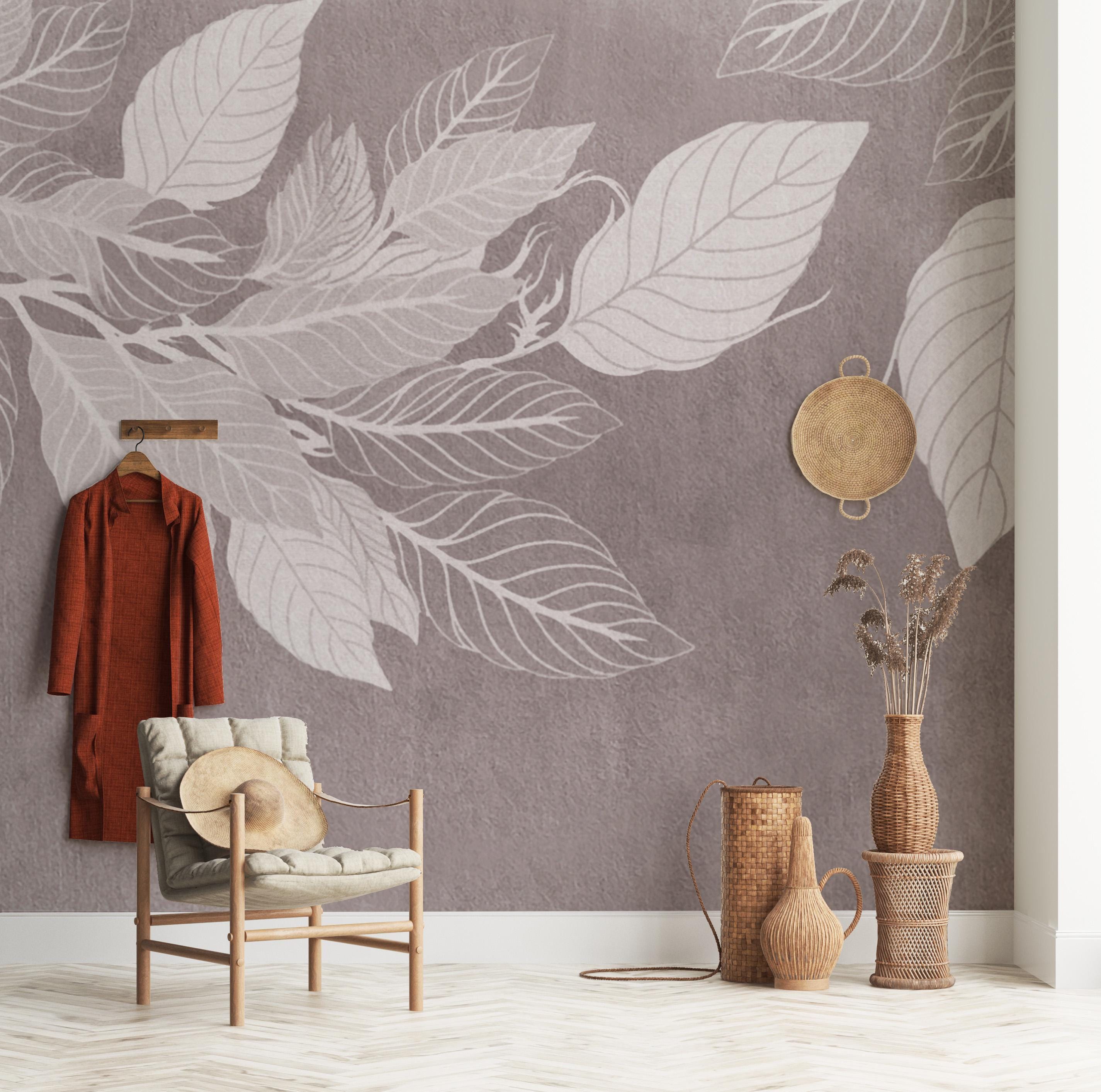 Botanical feature wall and seating area